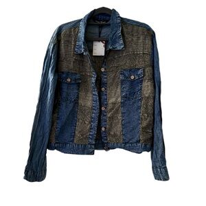 Young Threads Blue and Olive Green Women's Jacket